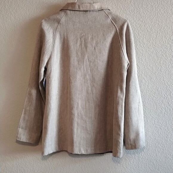 goddess gear NEW Organic Cotton Tweed Buttoned Lined Pocketed Pea Swing Coat L - Picture 4 of 16